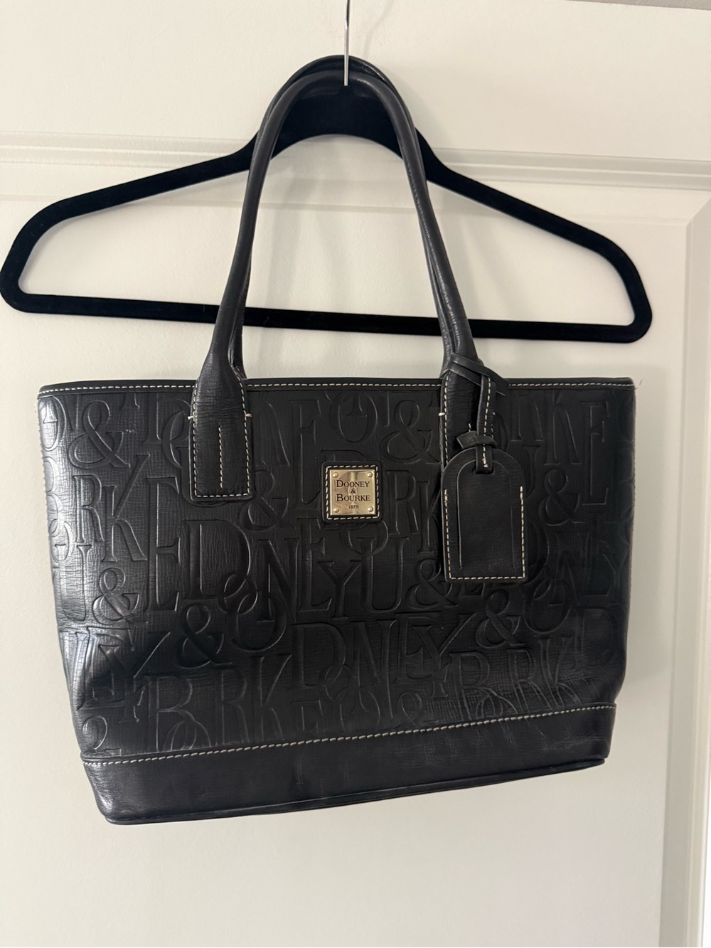 Dooney & Bourke Black Embossed Leather Tote